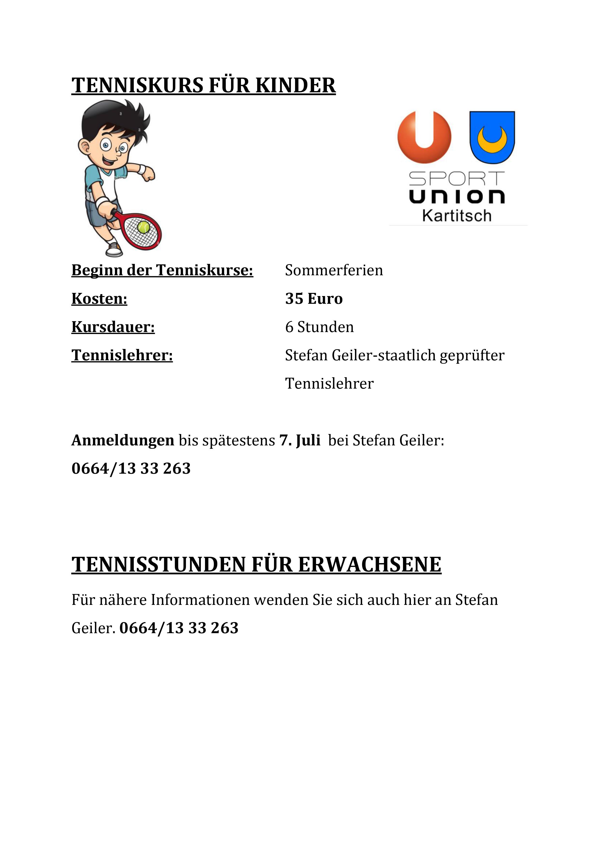 Tenniskurs Kartitsch2024